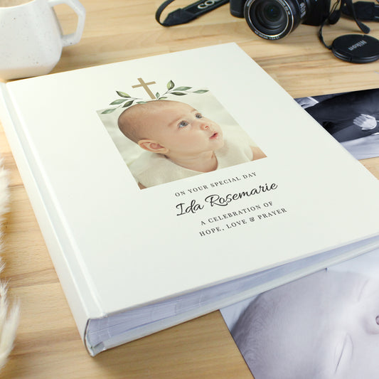 Personalised Religious Cross Photo Upload Traditional Photo Album