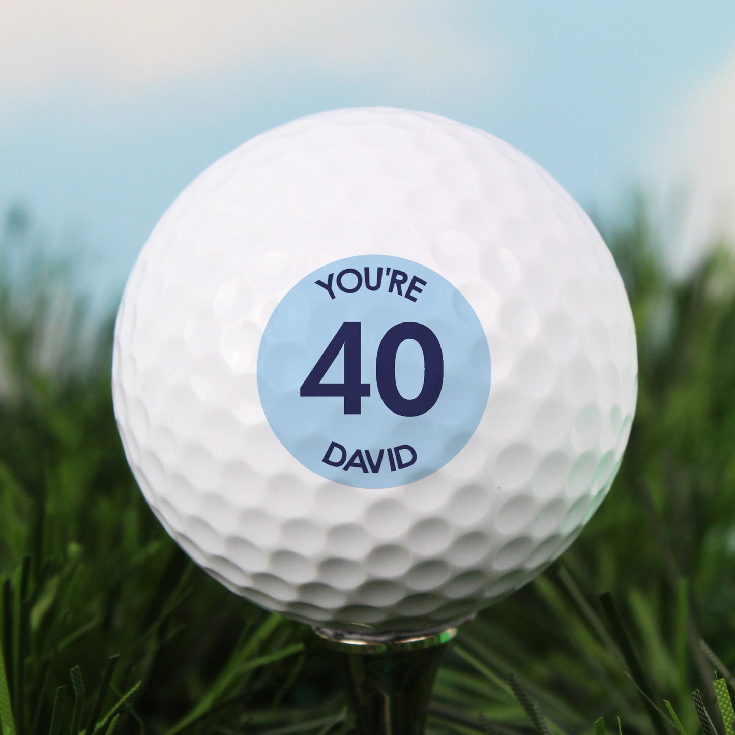 Personalised Blue Big Age Golf Ball