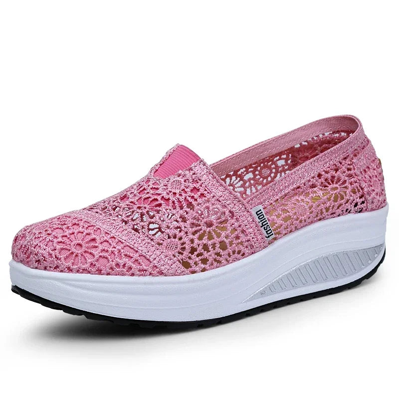 Women Mesh Shoes New Trend Autumn Female Cool Net Shoes Breathable Lace Shake Women Footwear Casual Shoes Mom Shoe