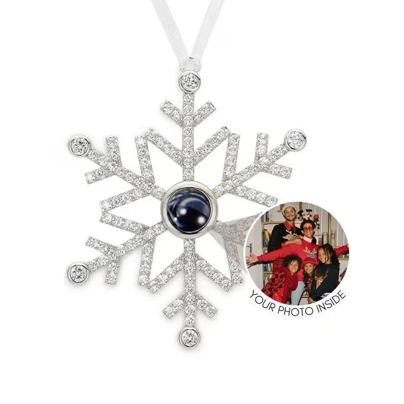 Personalized Christmas Everlasting Snowflake Photo Ornament