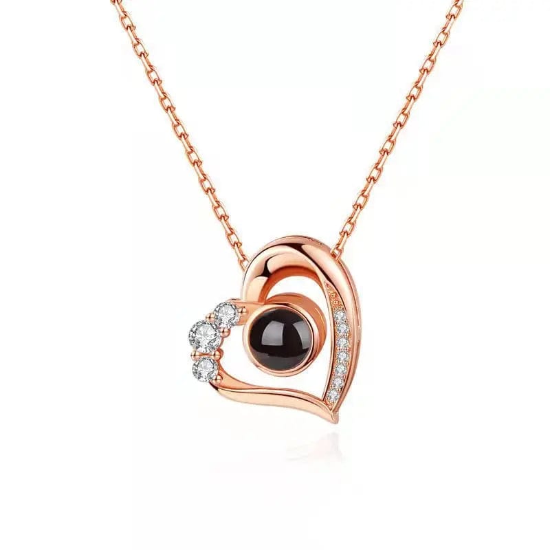 Custom Heart Mini Zircon Hidden Photo Necklace