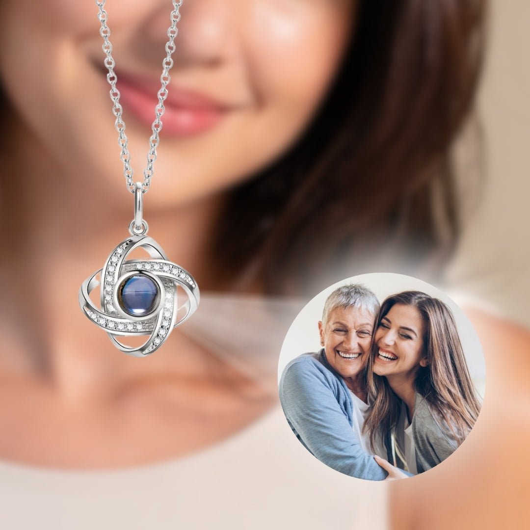 Custom Photo Projection Interlocked Pendant Necklace