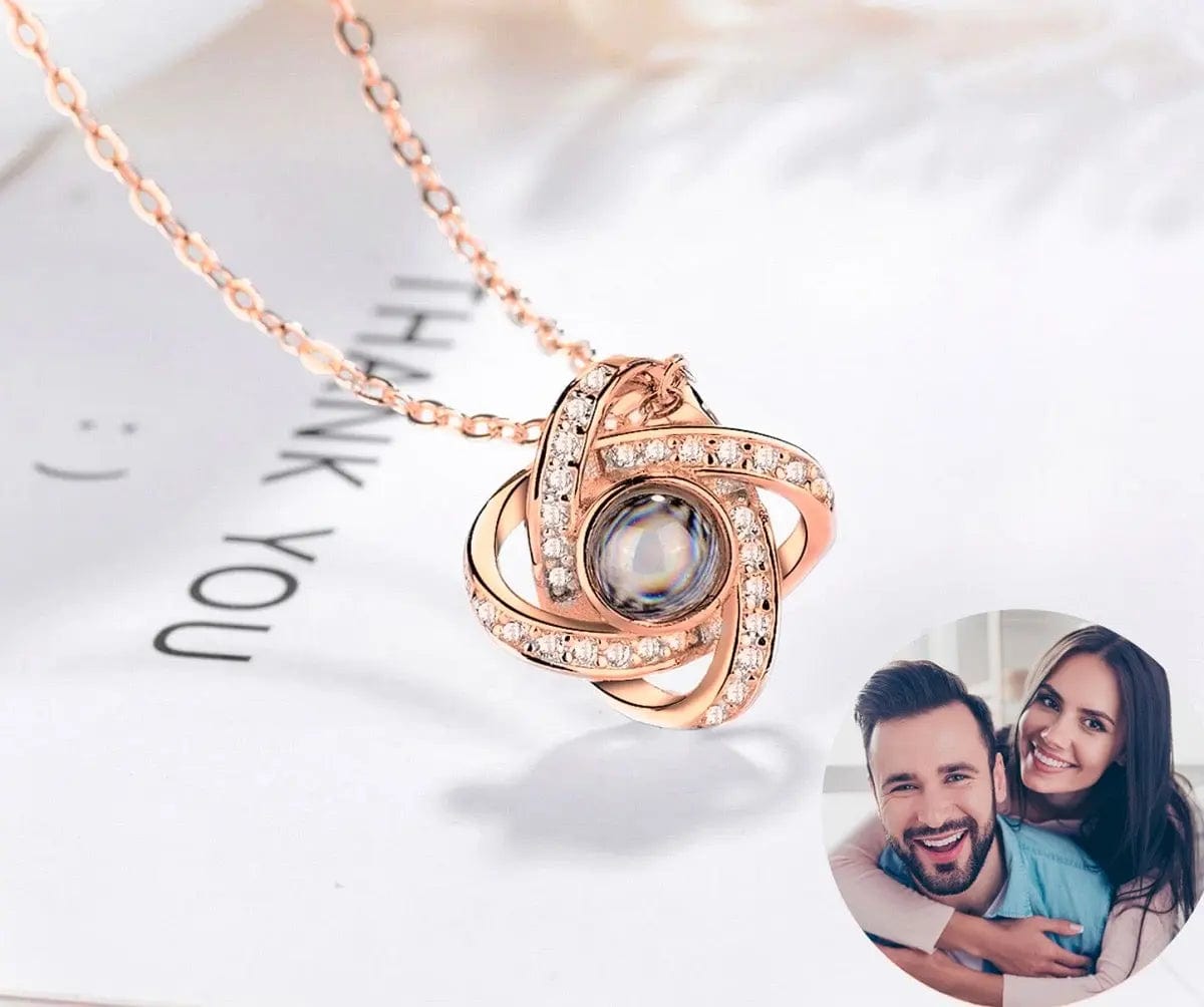 Custom Photo Projection Interlocked Pendant Necklace