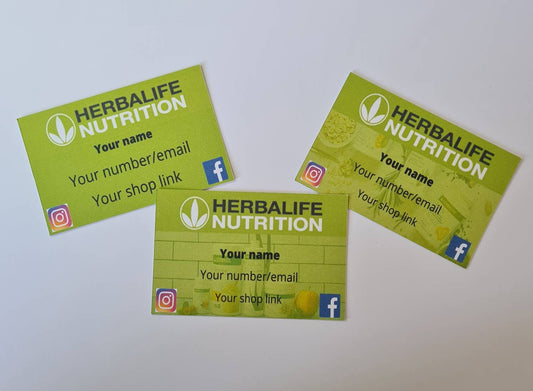 Herbalife business cards matte finish, new customer cards, calling cards, custom cards, Personalised cards