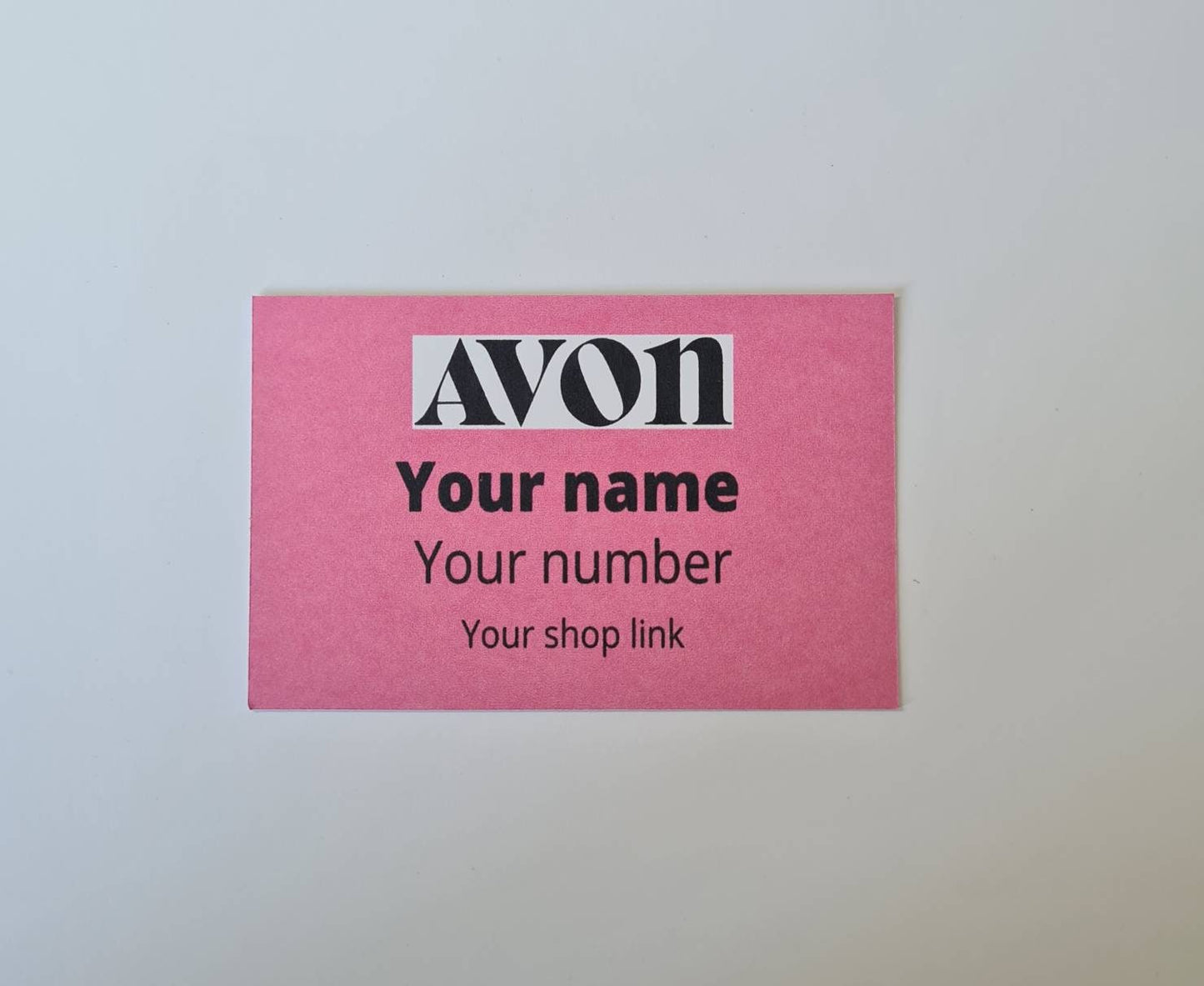 Avon business cards matte finish, new customer cards, calling cards, custom cards, Personalised cards, new rep cards