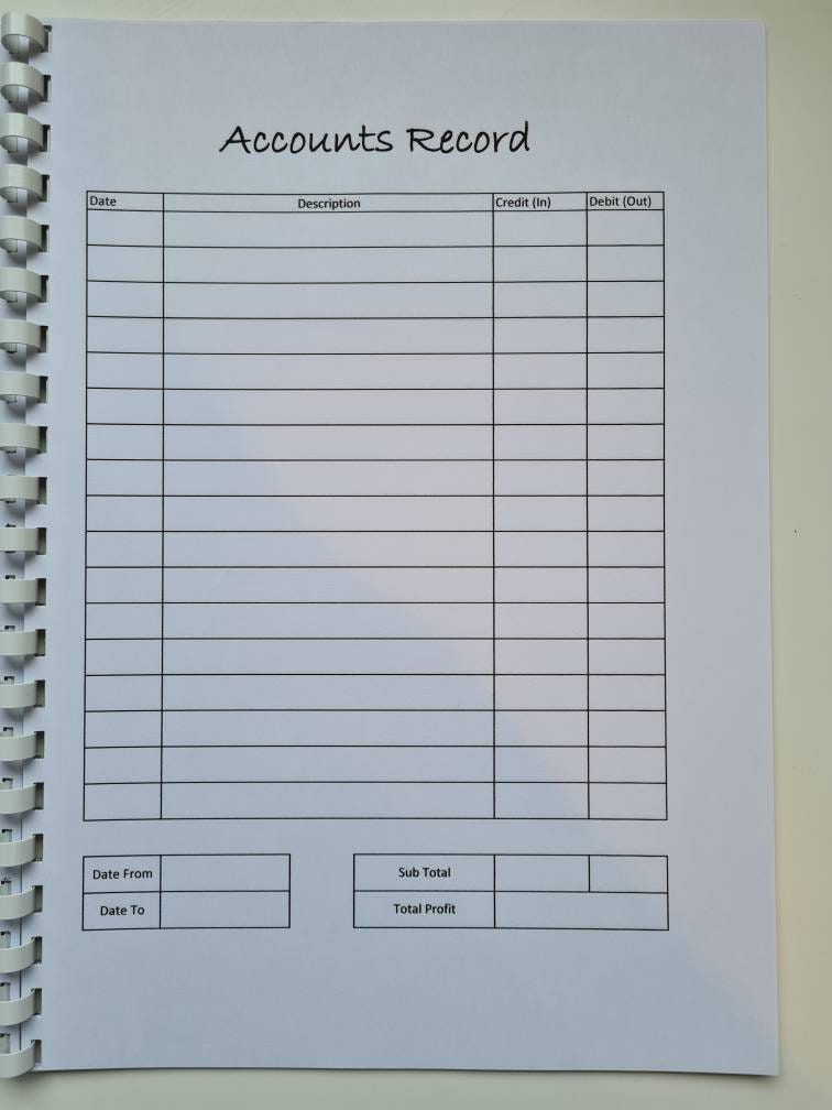 Personalised business accounts book, logo accounts book, small business tracker, custom accounts book,  small business stationery,