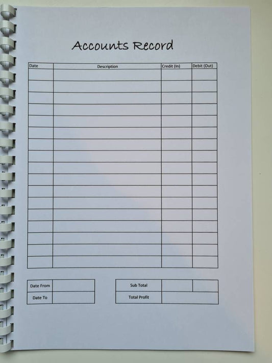 Personalised business accounts book, logo accounts book, small business tracker, custom accounts book,  small business stationery,