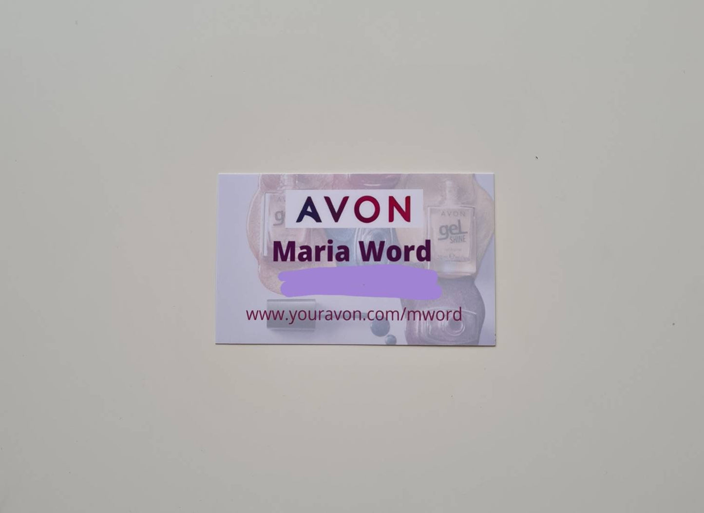 Avon business cards gloss finish, new customer cards, calling cards, custom cards, Personalised cards