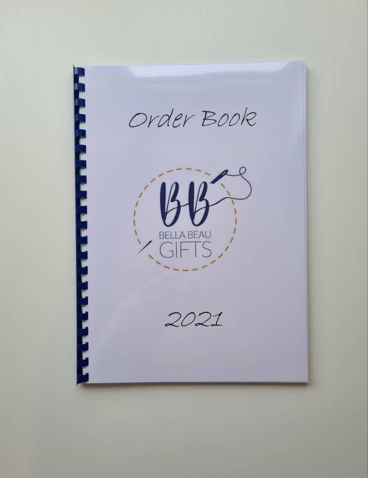 Personalised business order book, logo order book, small business tracker, custom order book, 2022