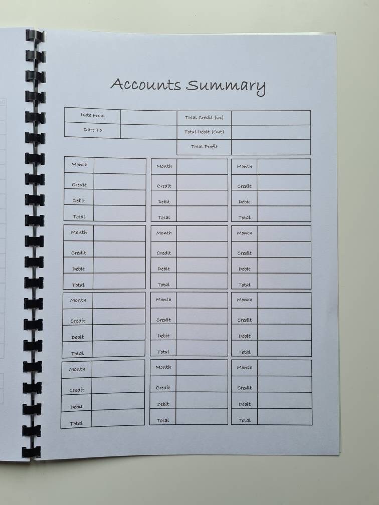 Personalised business accounts and order books, logo accounts book, small business tracker, custom accounts book, custom order book