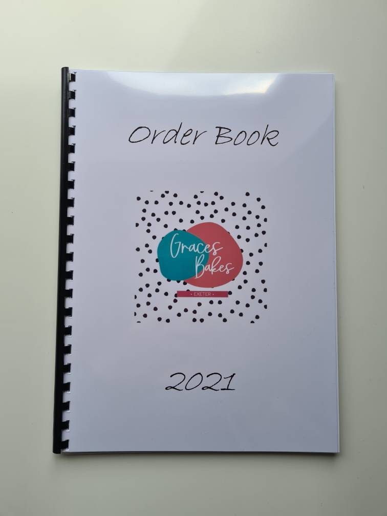 Personalised business order book, logo order book, small business tracker, custom order book, 2022