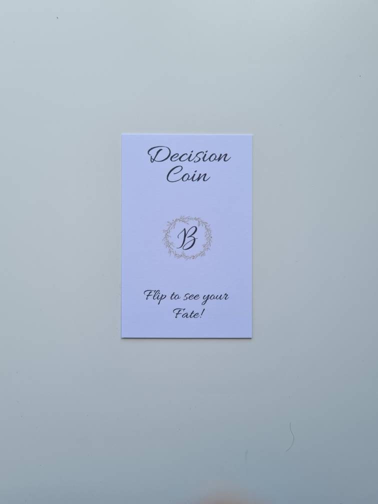 Personalised decision coin cards, small business tools, handmade cards, own logo, custom made cards, card printing, business stationery