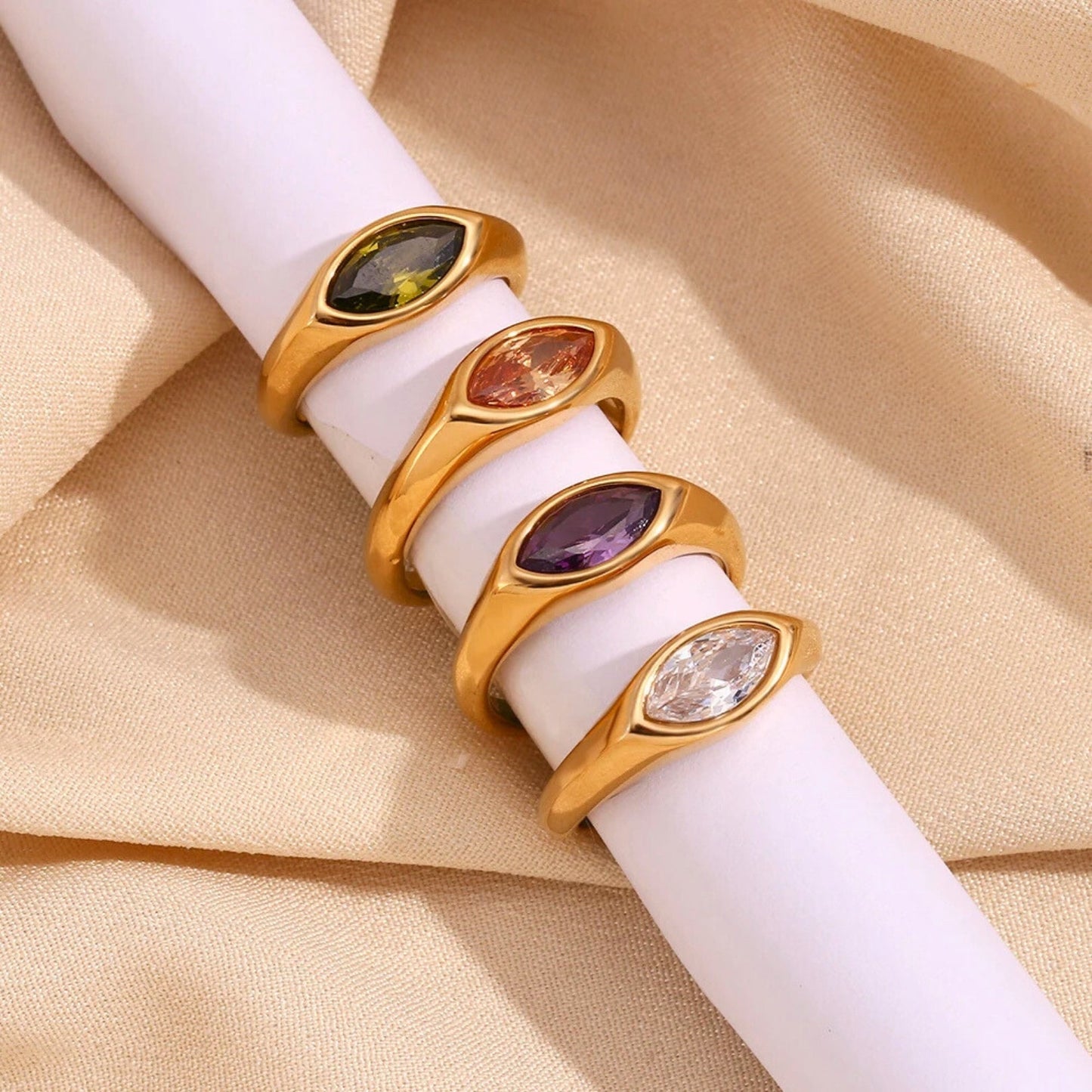 Marquise Gemstone Signet Ring