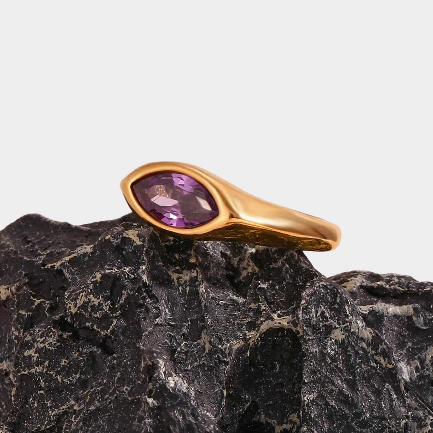 Marquise Gemstone Signet Ring