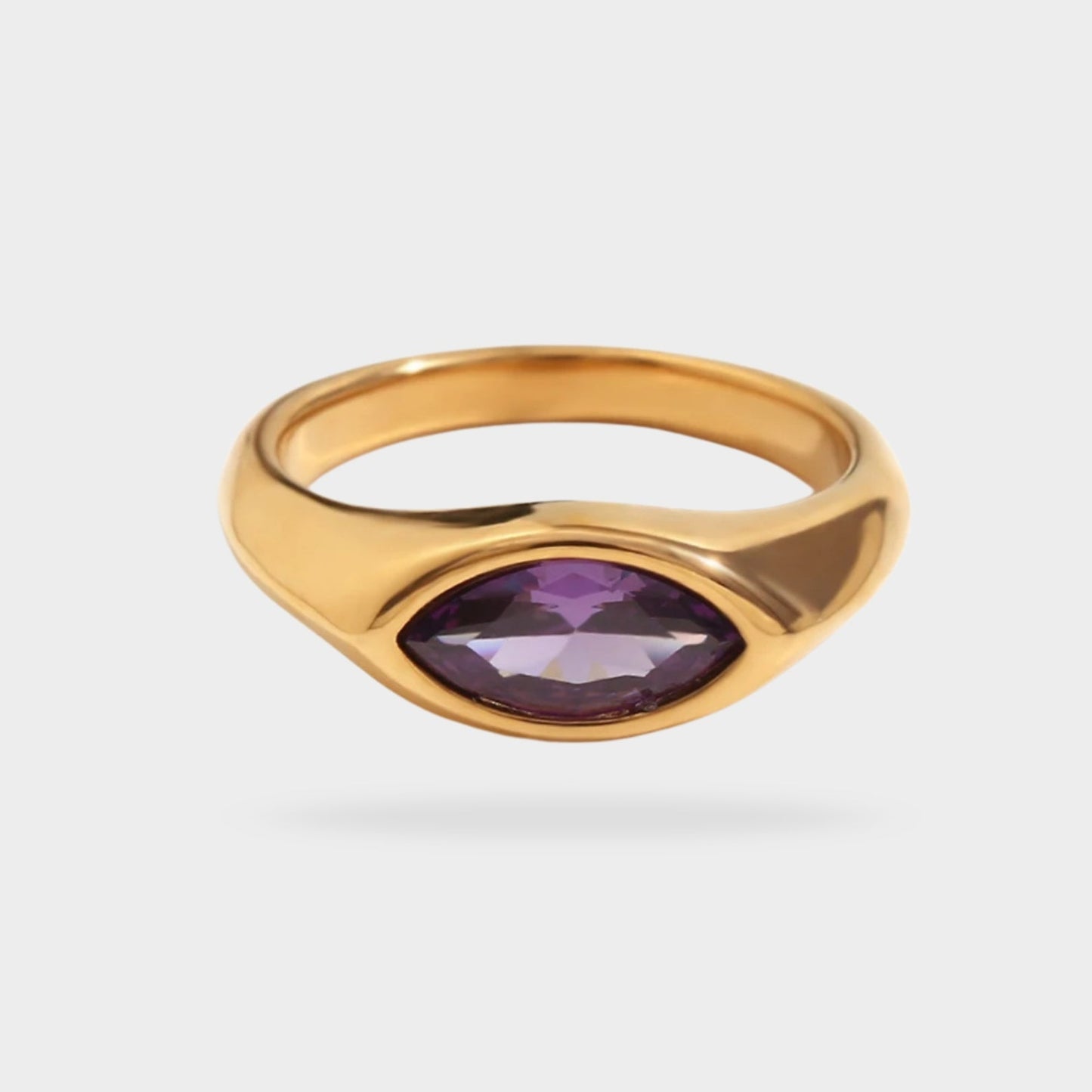 Marquise Gemstone Signet Ring