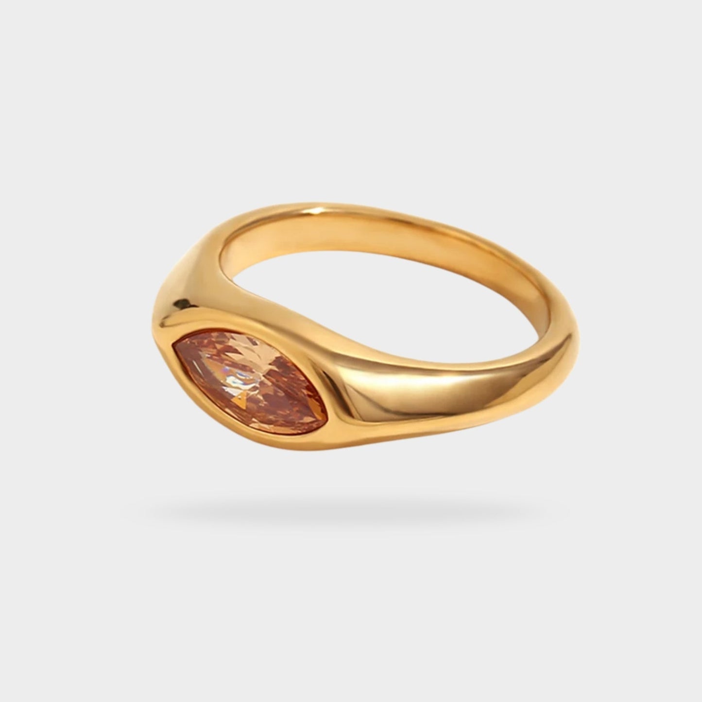 Marquise Gemstone Signet Ring