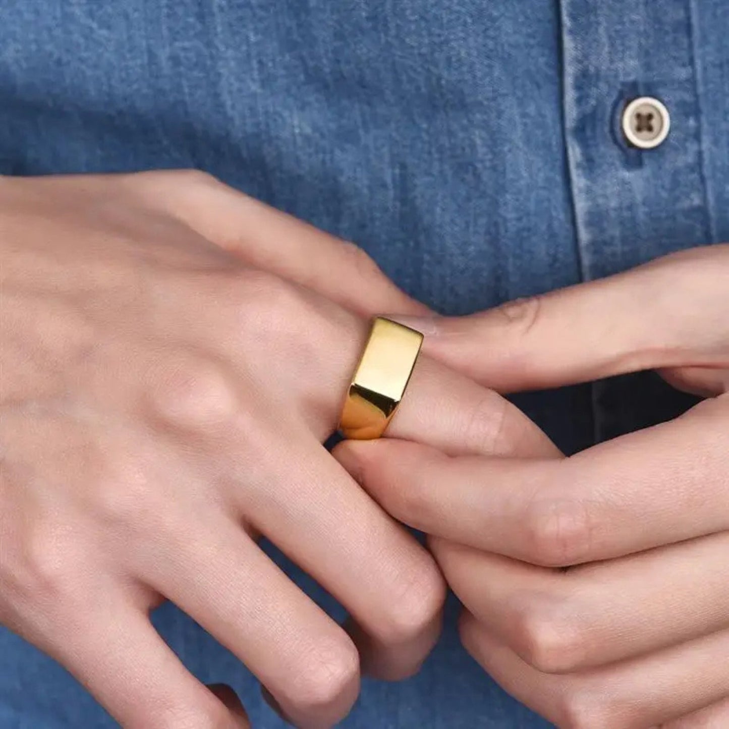 Men's Rectangular Signet Ring