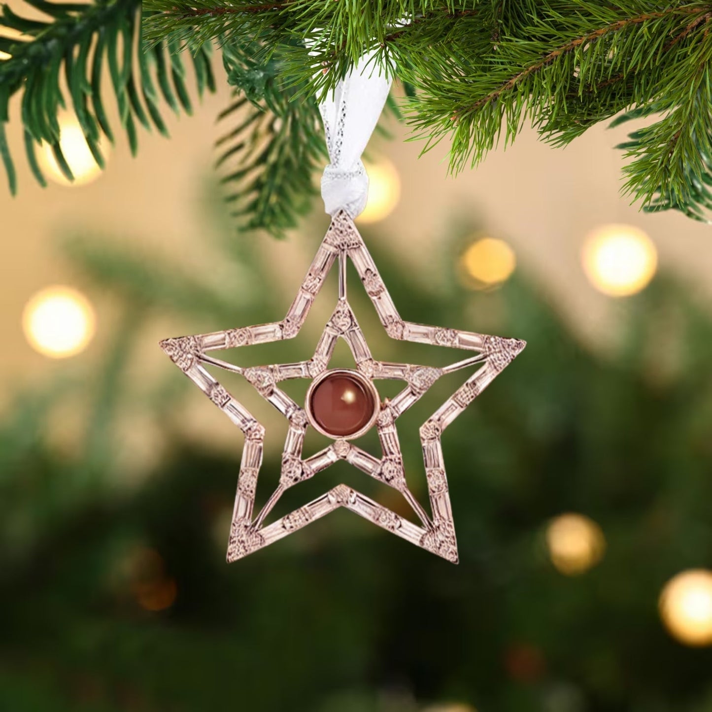 Personalized Christmas Star Photo Ornament