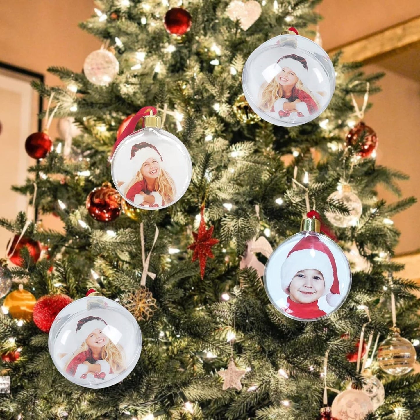 Personalized Christmas Transparent Photo Memory Ornament