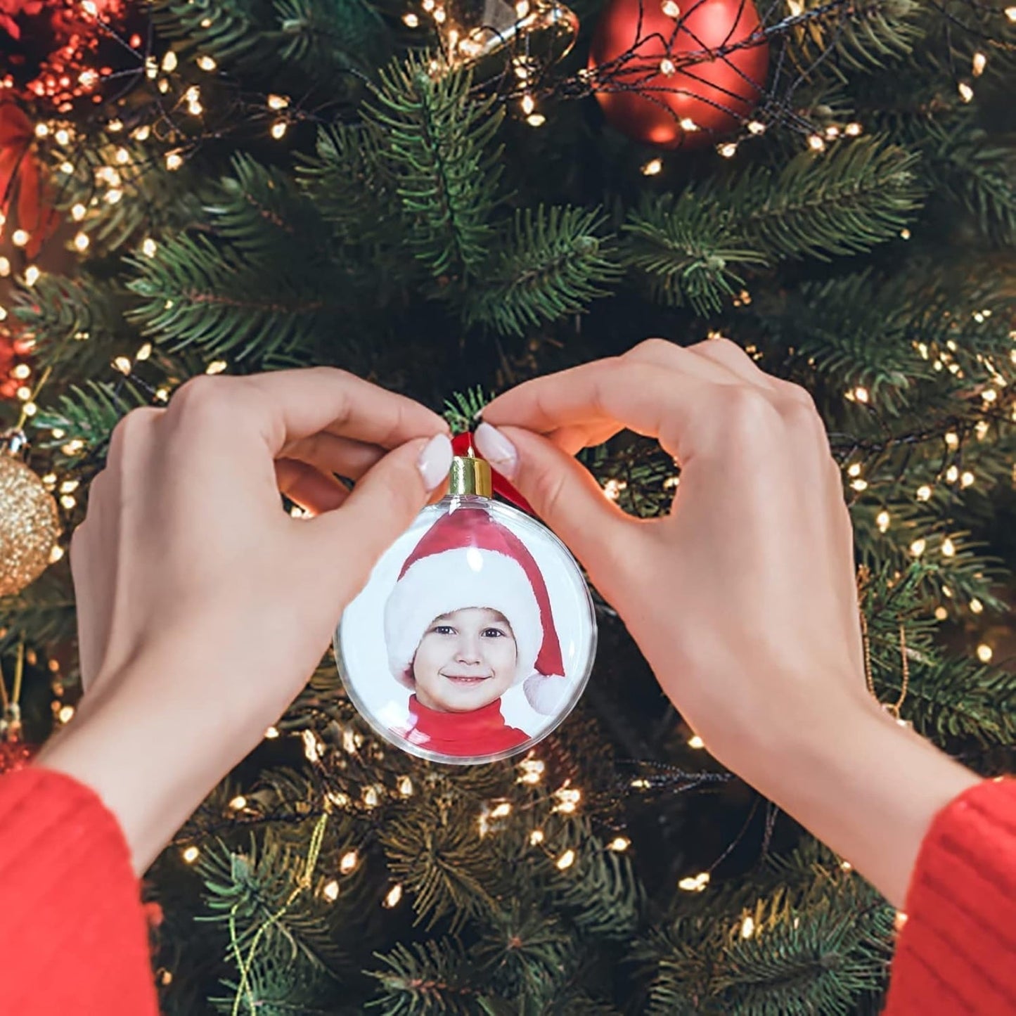 Personalized Christmas Transparent Photo Memory Ornament