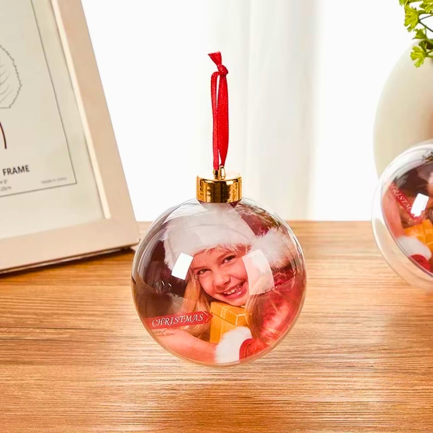 Personalized Christmas Transparent Photo Memory Ornament