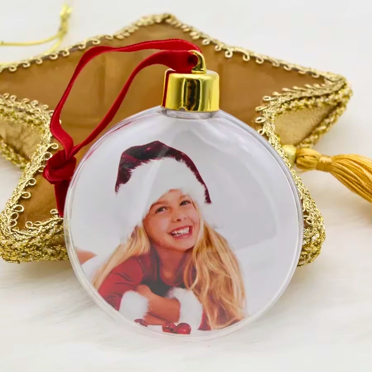 Personalized Christmas Transparent Photo Memory Ornament