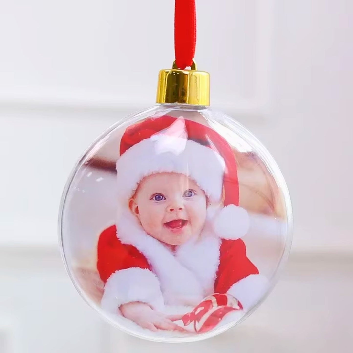 Personalized Christmas Transparent Photo Memory Ornament