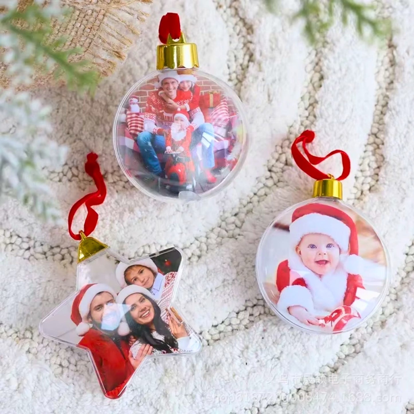 Personalized Christmas Transparent Photo Memory Ornament